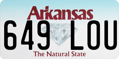 AR license plate 649LOU