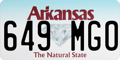 AR license plate 649MGO