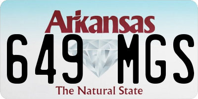 AR license plate 649MGS