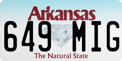 AR license plate 649MIG