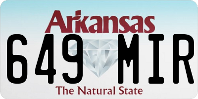 AR license plate 649MIR