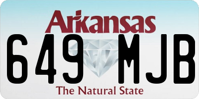 AR license plate 649MJB