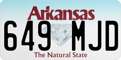 AR license plate 649MJD