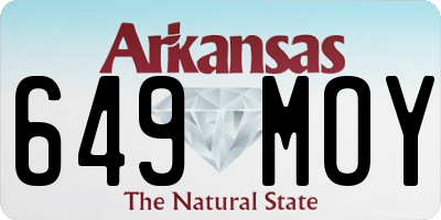 AR license plate 649MOY