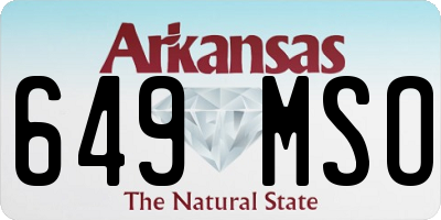 AR license plate 649MSO