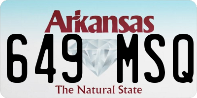 AR license plate 649MSQ