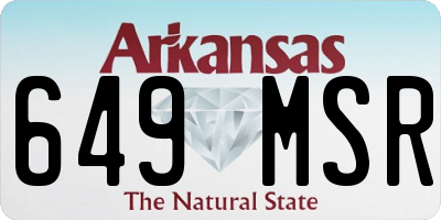 AR license plate 649MSR
