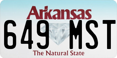 AR license plate 649MST