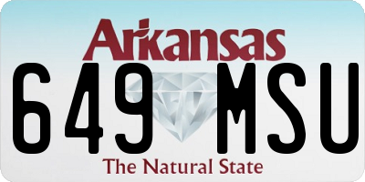 AR license plate 649MSU