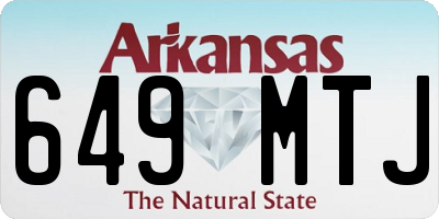 AR license plate 649MTJ