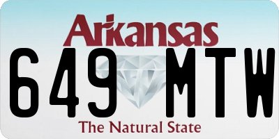 AR license plate 649MTW