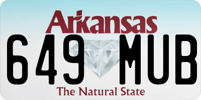 AR license plate 649MUB