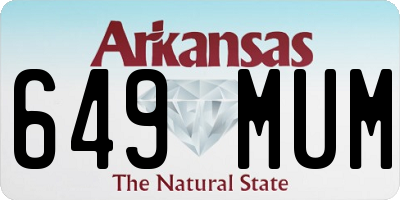 AR license plate 649MUM