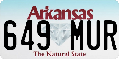 AR license plate 649MUR