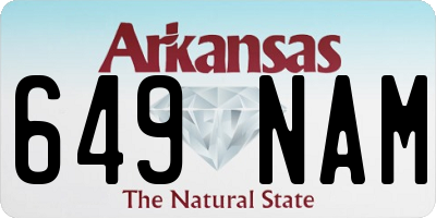 AR license plate 649NAM