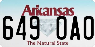 AR license plate 649OAO
