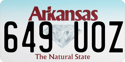 AR license plate 649UOZ
