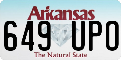 AR license plate 649UPO