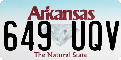 AR license plate 649UQV