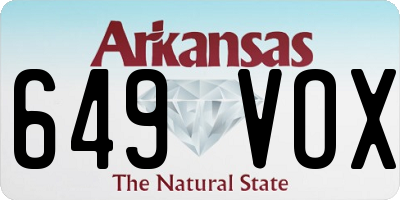 AR license plate 649VOX
