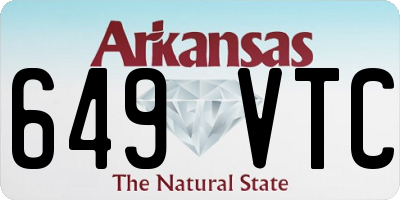 AR license plate 649VTC