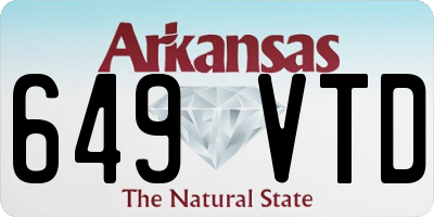 AR license plate 649VTD