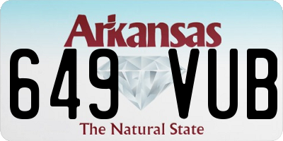 AR license plate 649VUB