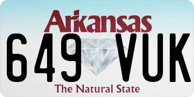 AR license plate 649VUK