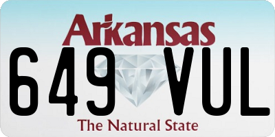 AR license plate 649VUL