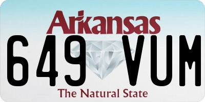 AR license plate 649VUM