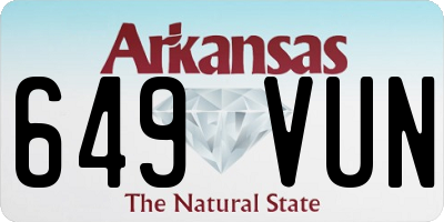 AR license plate 649VUN