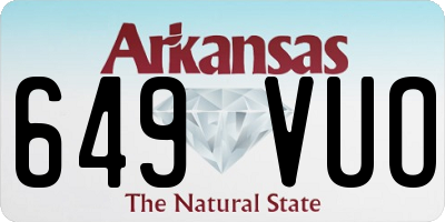 AR license plate 649VUO