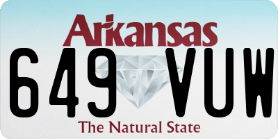 AR license plate 649VUW