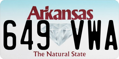 AR license plate 649VWA