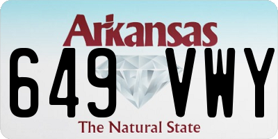 AR license plate 649VWY