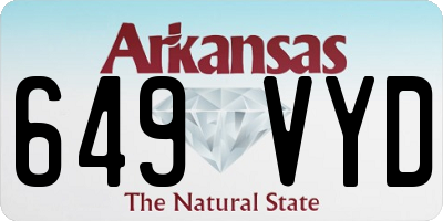 AR license plate 649VYD