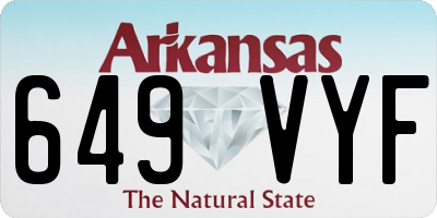 AR license plate 649VYF