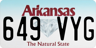 AR license plate 649VYG