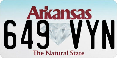 AR license plate 649VYN
