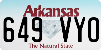 AR license plate 649VYO