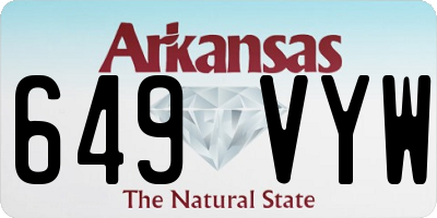 AR license plate 649VYW