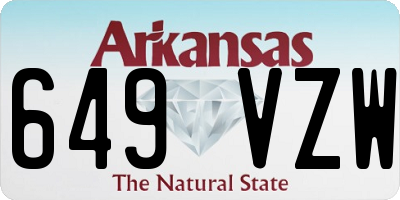 AR license plate 649VZW