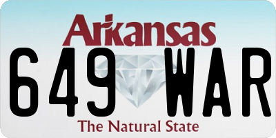 AR license plate 649WAR