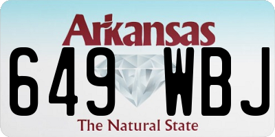 AR license plate 649WBJ