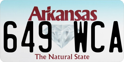 AR license plate 649WCA