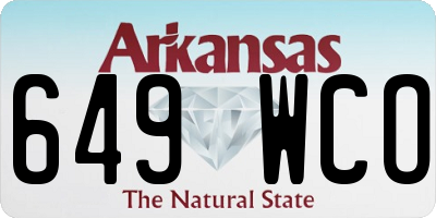 AR license plate 649WCO