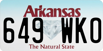 AR license plate 649WKO