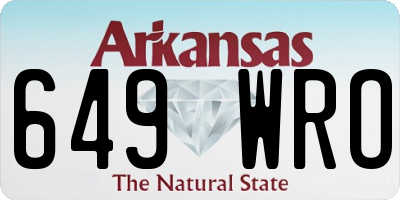 AR license plate 649WRO