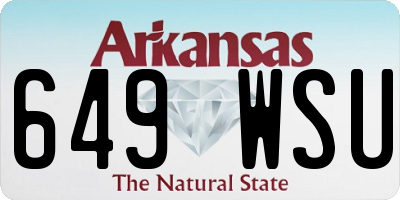 AR license plate 649WSU
