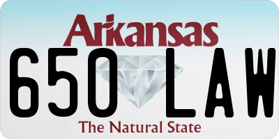 AR license plate 650LAW